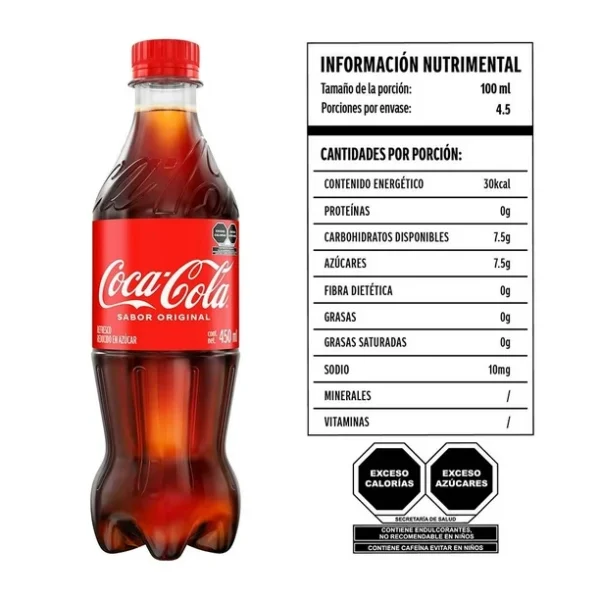 Refresco Coca Cola sabor original 450 ml